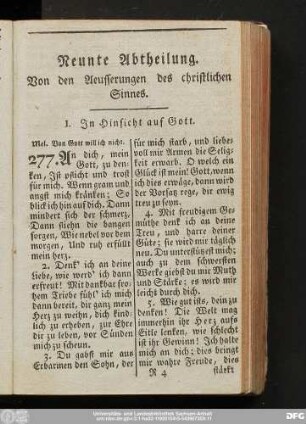 Neunte Abtheilung. Von den Aeusserungen des christlichen Sinnes.