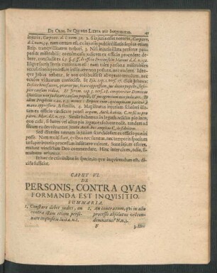 Caput VI. De Personis, Contra Quas Formanda Est Inquisitio