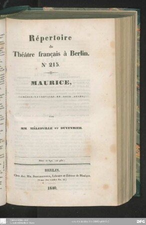 Maurice : comédie-vaudeville en deux actes