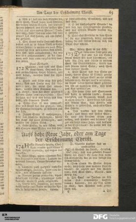 Lieder am Tage der Erscheinung Christi.