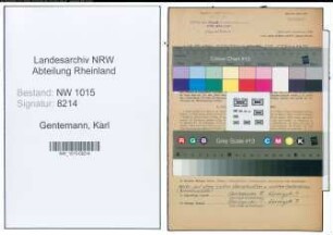 Entnazifizierung Karl Gentemann , geb. 08.12.1902 (Ingenieur)