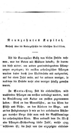 Versuch über die Naturgeschichte der dänischen Antillen. -