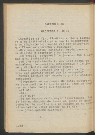 Capítulo IX - Haciendo el bien