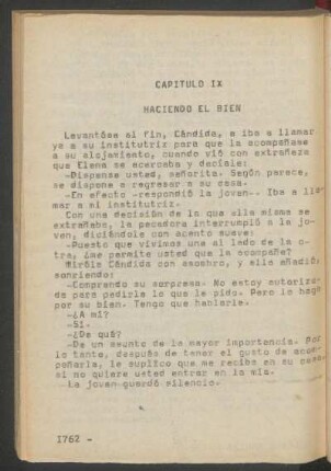 Capítulo IX - Haciendo el bien