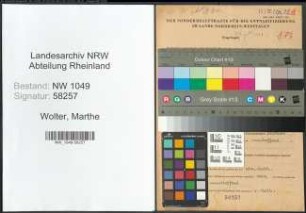Entnazifizierung Marthe Wolter , geb. 29.07.1898 (Lehrerin)