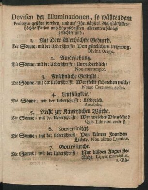 Devisen der Illuminationen