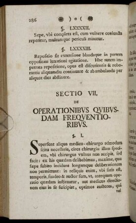 Sectio VII. de Operationibus Quibusdam Frequentioribus.