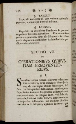 Sectio VII. de Operationibus Quibusdam Frequentioribus.