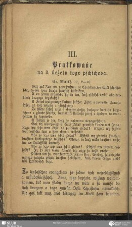 III. Pṙatkowaṅe na 3. ṅeżelu togo pschichoda