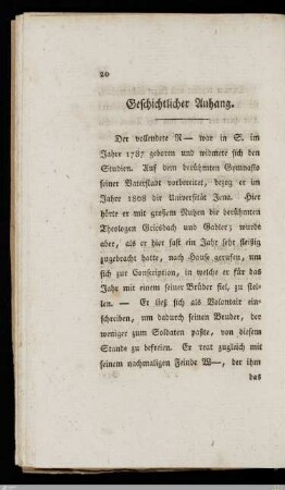 Geschichtlicher Anhang