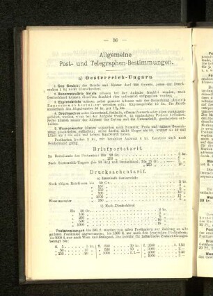 Allgemeine Post- und Telegraphen-Bestimmungen.