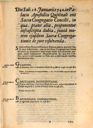 Resolutiones a Sacra Congregatione Concilii, 1740 (1741)