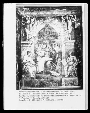 Papst Silvester I. mit Fides und Religio