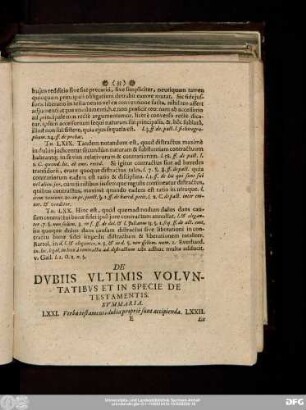 De Dubiis Ultimis Voluntatibus Et In Specie De Testamentis.