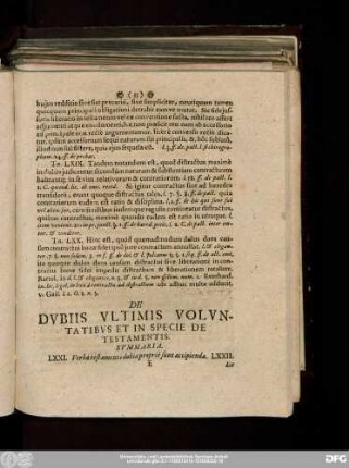 De Dubiis Ultimis Voluntatibus Et In Specie De Testamentis.