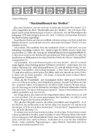 "Machtmißbrauch der Medien"