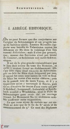 I. Abrégé historique