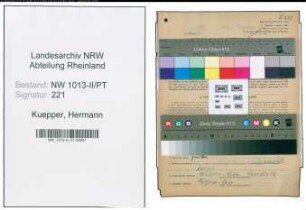 Entnazifizierung Hermann Kuepper , geb. 16.08.1903 (Postbeamter)