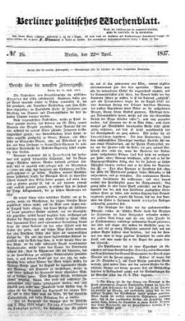 No 16, 22. April 1837