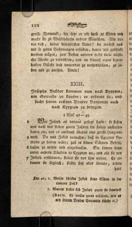 122-132, XXIII. Josephs Brueder kommen nun nach Egypten