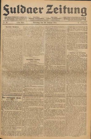 Ausgabe vom Dienstag, den 20. Januar 1914.