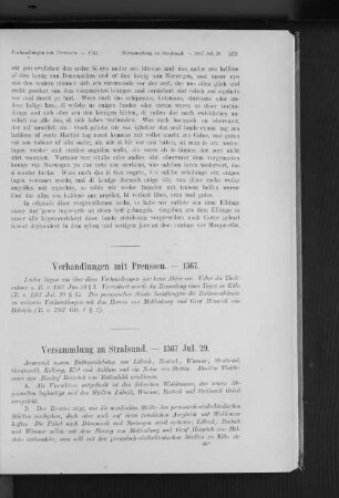 Verhandlungen mit Preussen. - 1367.