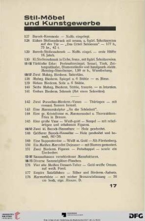 Stil-Möbel und Kunstgewerbe (Nr. 127-276)