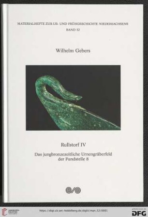 4: Materialhefte zur Ur- und Frühgeschichte Niedersachsens: Das jungbronzezeitliche Urnengräberfeld der Fundstelle 8