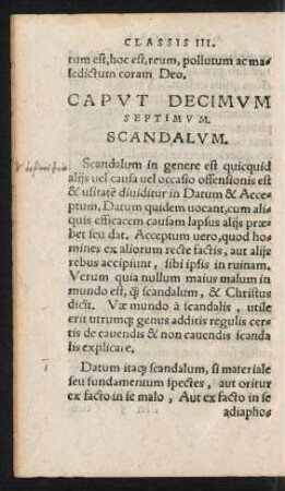 Caput Decimumseptimum. Scandalum.
