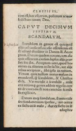 Caput Decimumseptimum. Scandalum.