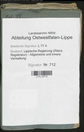 Die Unterhaltung der Kaserne für durchziehende Truppen zu Lemgo (später Hauptsteueramt), Bd. 6