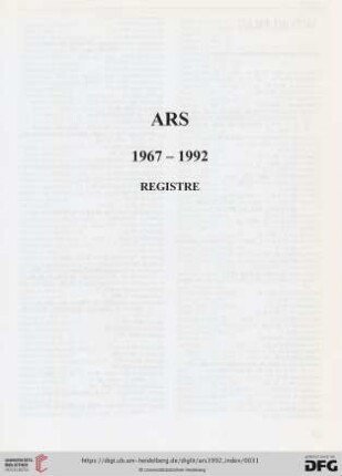 ARS 1967 - 1992 registre