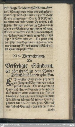 XIX. Betrachtung. Die Verseeligte Sünderin