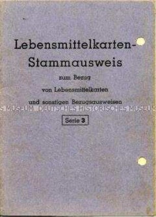 Berechtigungsausweis zum Bezug von Lebensmittelkarten