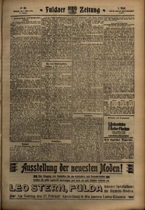 Zweite Ausgabe vom Mittwoch, den 02. März 1910.