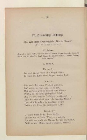 IV. Dramatische Dichtung