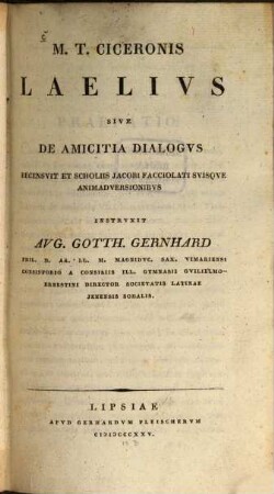 Laelius, sive, de Amicitia dialogus
