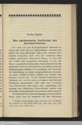 Drittes Kapitel. Das epidemische Auftreten des Antisemitismus
