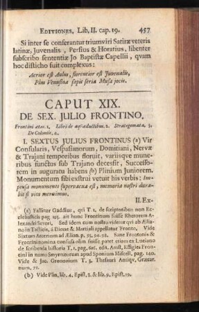 Caput XIX. De Sex. Julio Frontino