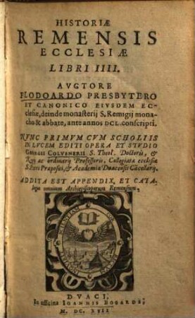 Historiae Remensis ecclesiae libri IIII