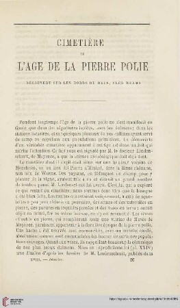 N.S. 18.1868: Cimetière de l'âge de la pierre polie découvert sur les bords du Rhin, près Worms