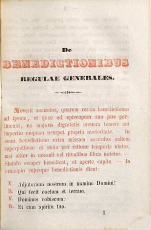 Manuale benedictionum : Accedunt processiones variae publicis necessitatibus congruentes ; commodo animarum pastorum usui
