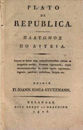 Platōnos politeia : = De republica