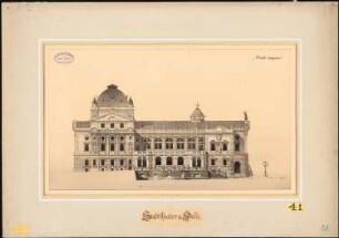 Stadttheater, Halle/Saale 1. Projekt: Seitenansicht