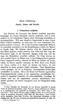Erste Abtheilung. Punkt, Ebene und Gerade.