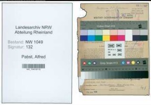 Entnazifizierung Alfred Pabst , geb. 30.08.1905 (Ingenieur)