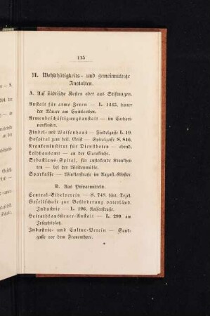 II. Wohltätigkeits- und gemeinnützige Anstalten.