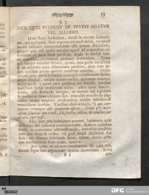 §. 3. Nvm Qvid Intersit De Fevdo Agatvr Vel Allodio.