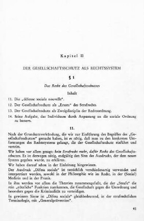 11. Die "Défense sociale nouvelle"