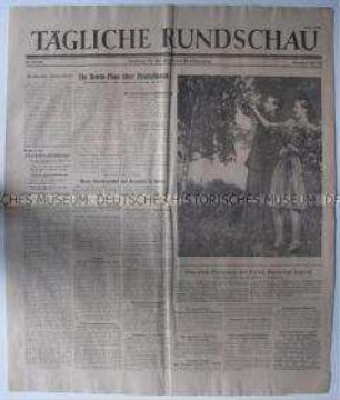 Sowjetische Tageszeitung für die deutsche Bevölkerung "Tägliche Rundschau" u.a. zum 1. Parlament der FDJ